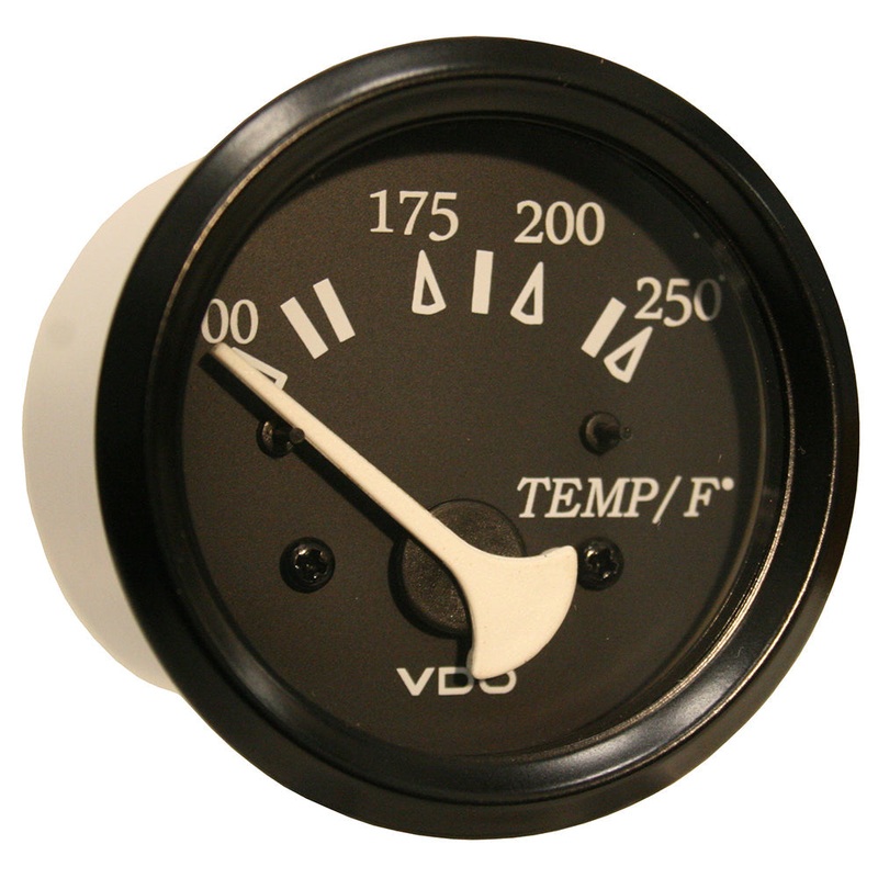 VDO Cockpit Marine 52mm (2-1/16) 250 F Water Temperature Gauge – Black Dial/Bezel [310-11801]