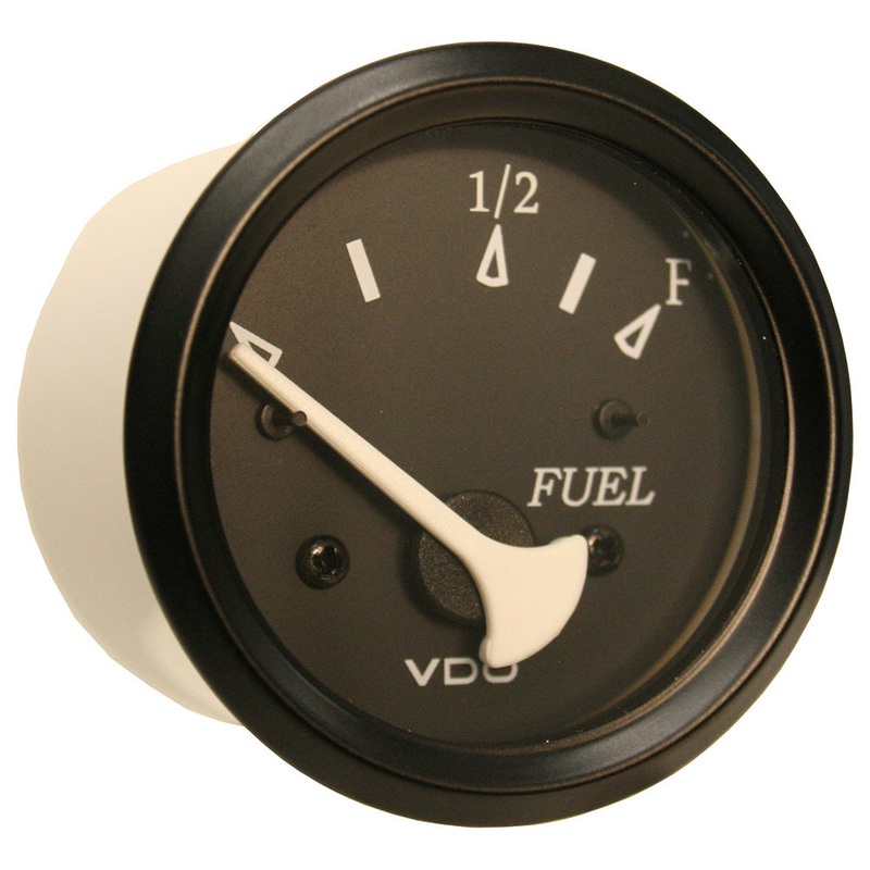 VDO Cockpit Marine 52mm (2-1/16) Fuel Level Gauge – Black Dial/Bezel [301-11802]