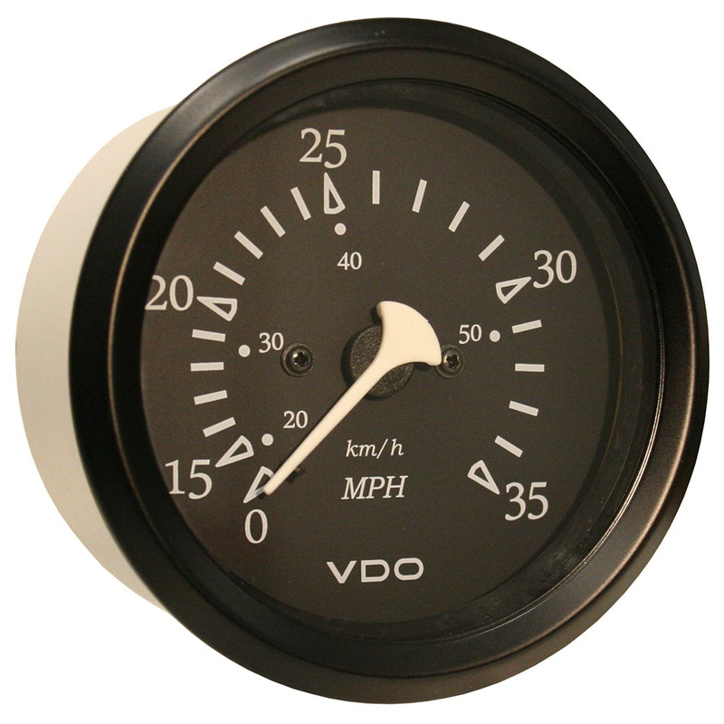 VDO Cockpit Marine 85mm (3-3/8) 35 MPH Pitot Speedometer – Black Dial/Bezel [260-11796]