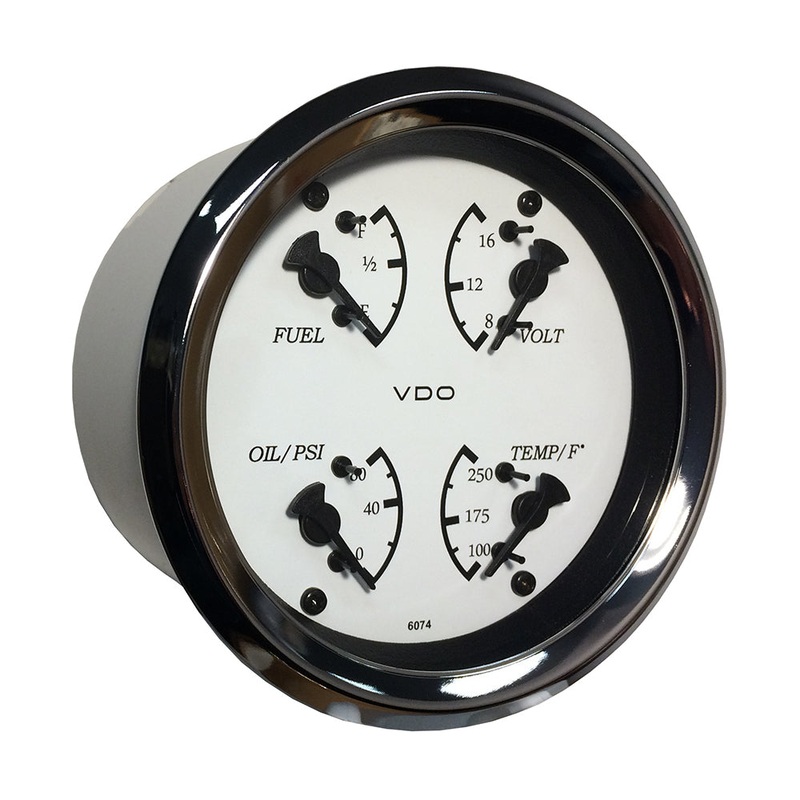 VDO Cockpit Marine 85mm (3-3/8) 4 in 1 Gauge – White Dial/Bezel [110-15800]
