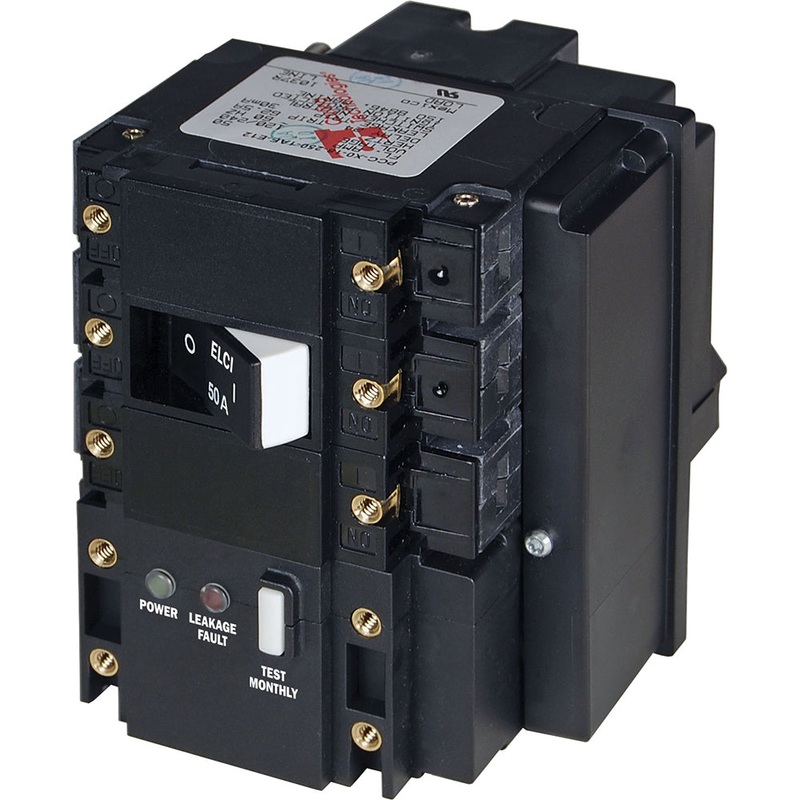 Blue Sea C-Series ELCI Main Circuit Breaker – 120/240V AC 50A [3104]