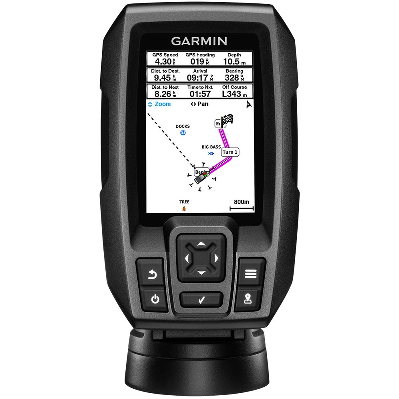 Garmin STRIKER 4 Fishfinder Worldwide Version w/77/200kHz – 4-Pin Transducer w/Transom & Trolling Motor Mounts [010-01550-01]
