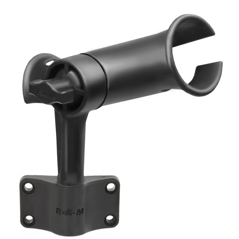 RAM Mount RAM Tube Jr. Fishing Rod Holder w/Short 4 Length Post Spline & Bulkhead Mounting Base [RAP-390-SBU]