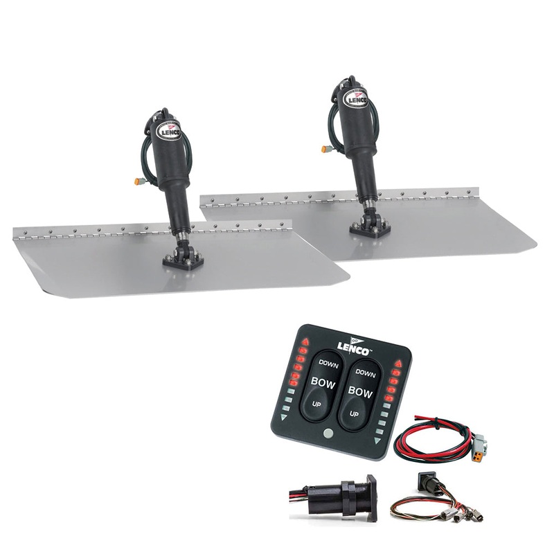 Lenco 12 x 12 Standard Trim Tab Kit w/LED Integrated Switch Kit 12V [15109-103]