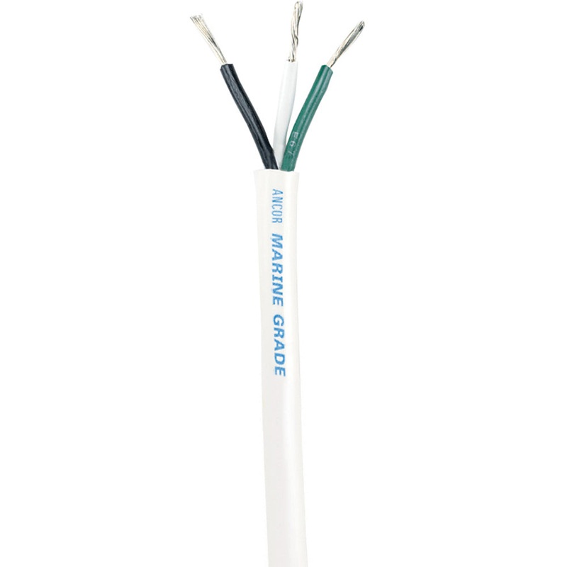 Ancor White Triplex Cable – 14/3 AWG – Round – 100′ [133510]