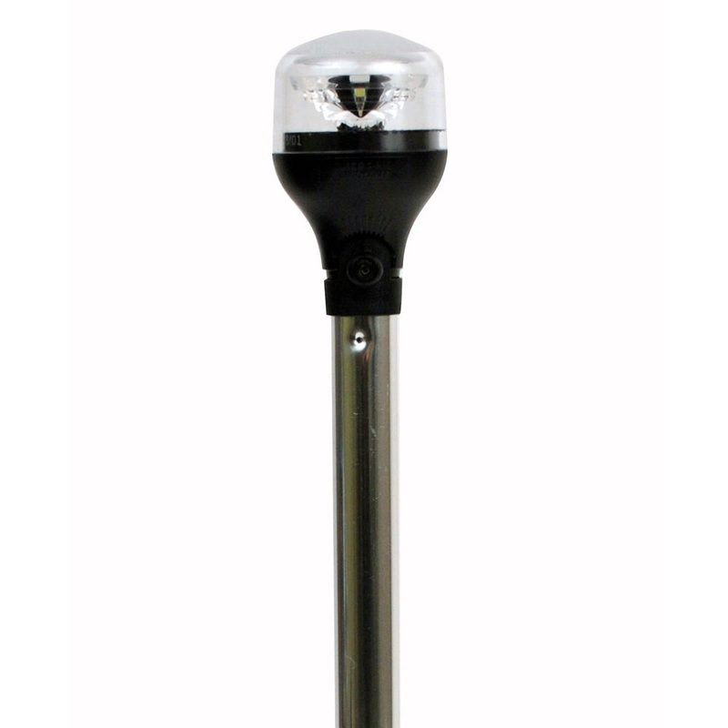 Attwood LightArmor All-Around Light – 20 Aluminum Pole – Black Vertical Composite Base w/Adapter [5551-PA20-7]
