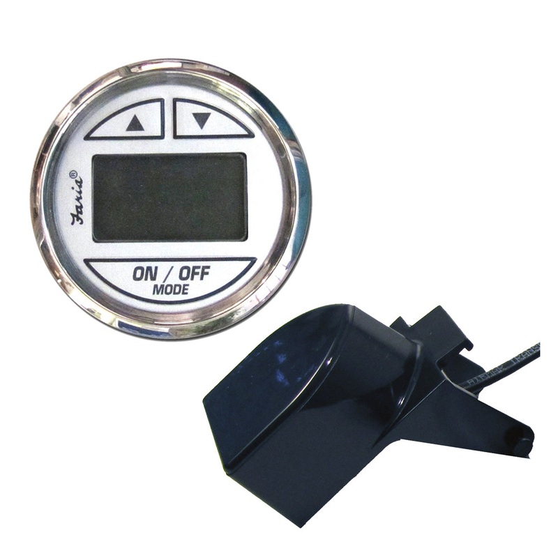 Faria Chesapeake White SS 2 Depth Sounder w/Transom Mount Transducer [13850]