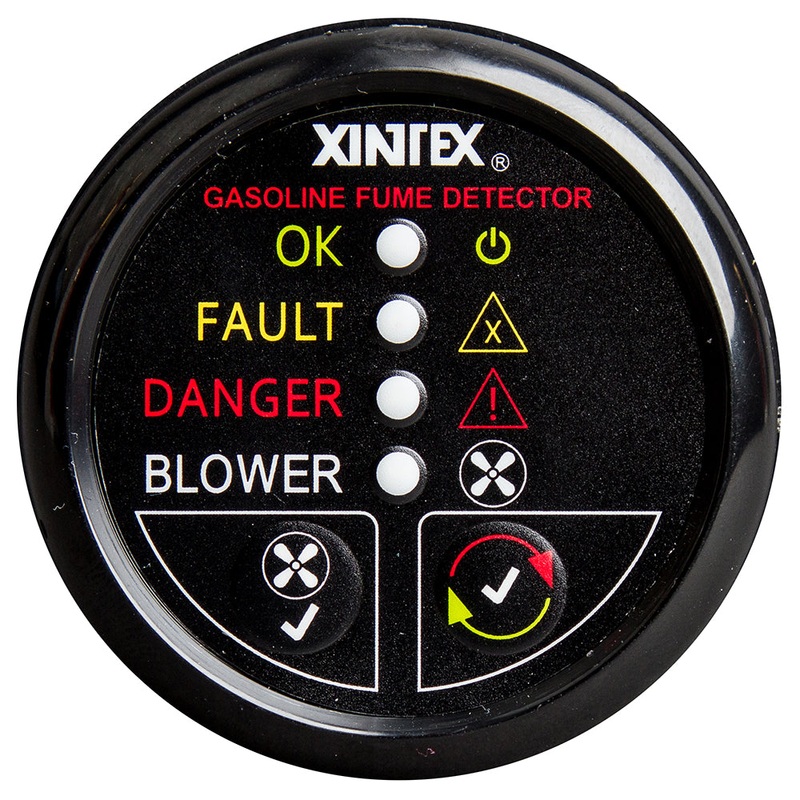 Fireboy-Xintex Gasoline Fume Detector w/Blower Control – Black Bezel – 12V [G-1BB-R]