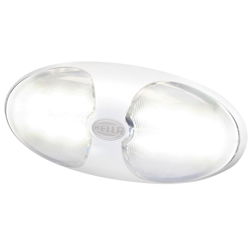 Hella Marine DuraLED 12 Interior/Exterior Lamp w/Switch – White LED – White Housing [980704001]