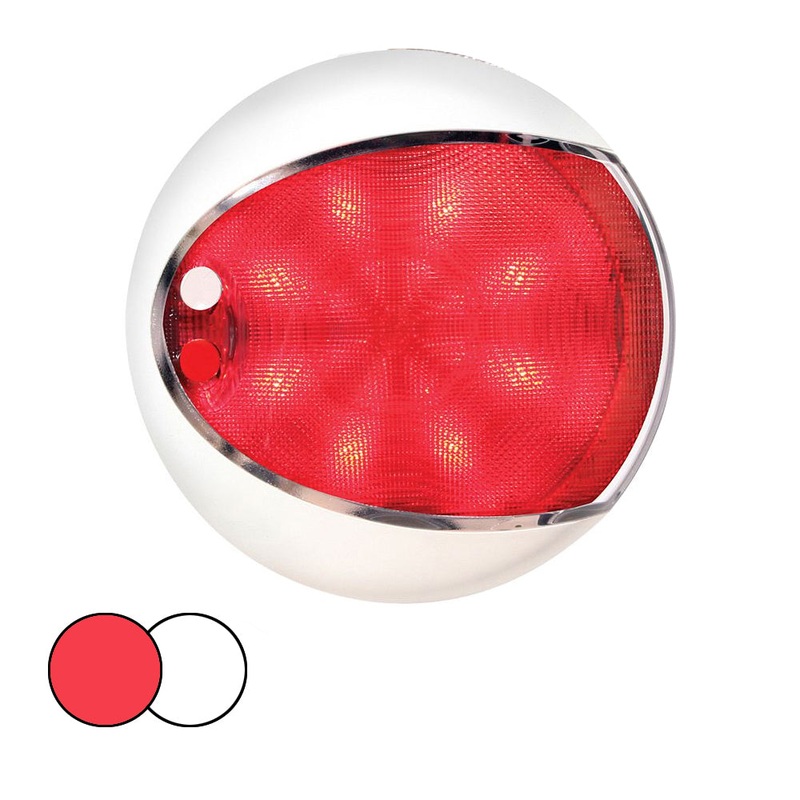 Hella Marine EuroLED 130 Surface Mount Touch Lamp – Red/White LED – White Housing [959950121]