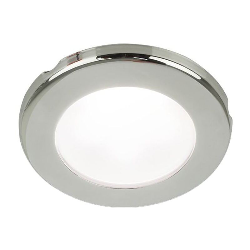 Hella Marine EuroLED 75 3 Round Screw Mount Down Light – White LED – Stainless Steel Rim – 24V [958110121]