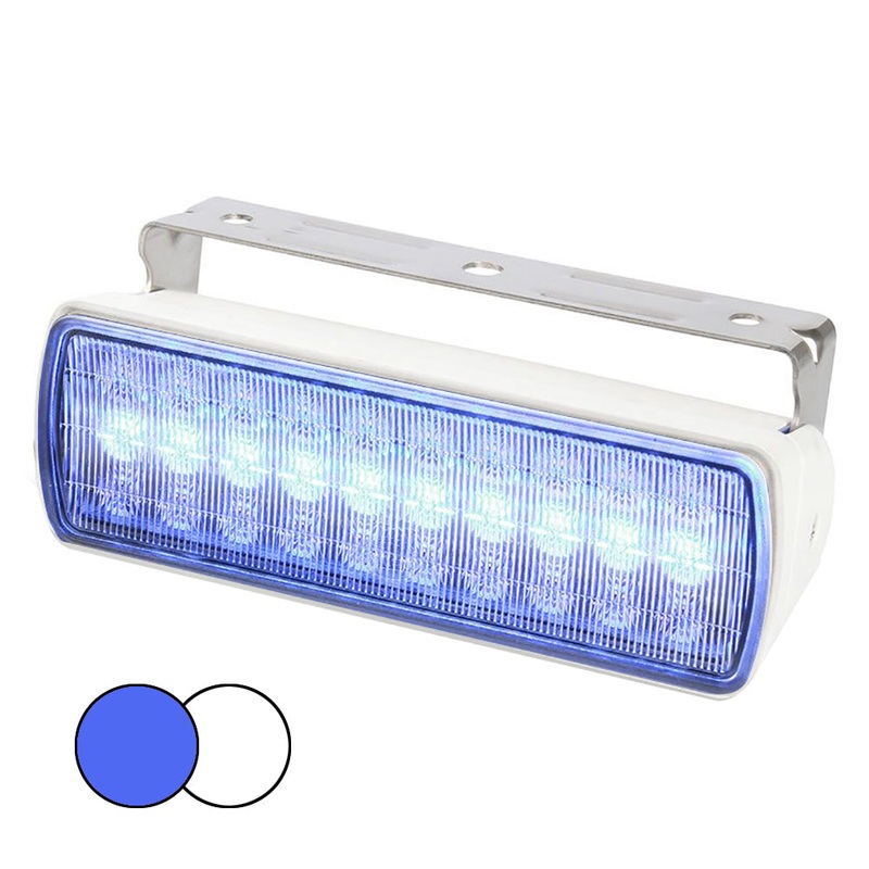 Hella Marine Sea Hawk XL Dual Color LED FloodLights – Blue/White LED – White Housing [980950071]