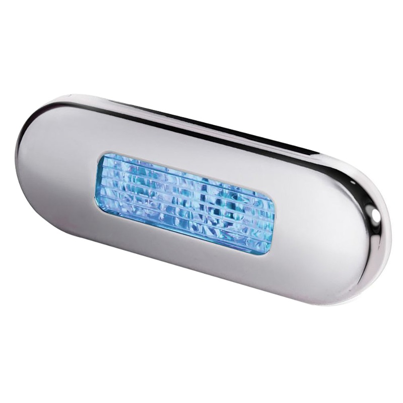 Hella Marine Surface Mount Oblong LED Courtesy Lamp – Blue LED – Stainless Steel Bezel [980869601]
