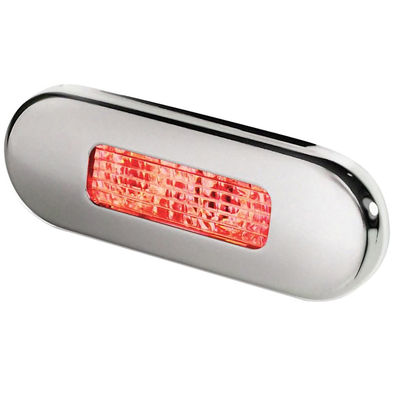 Hella Marine Surface Mount Oblong LED Courtesy Lamp – Red LED – Stainless Steel Bezel [980869501]