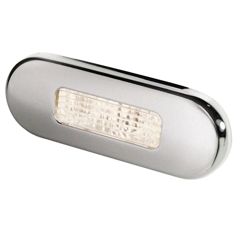 Hella Marine Surface Mount Oblong LED Courtesy Lamp – Warm White LED – Stainless Steel Bezel [980869401]