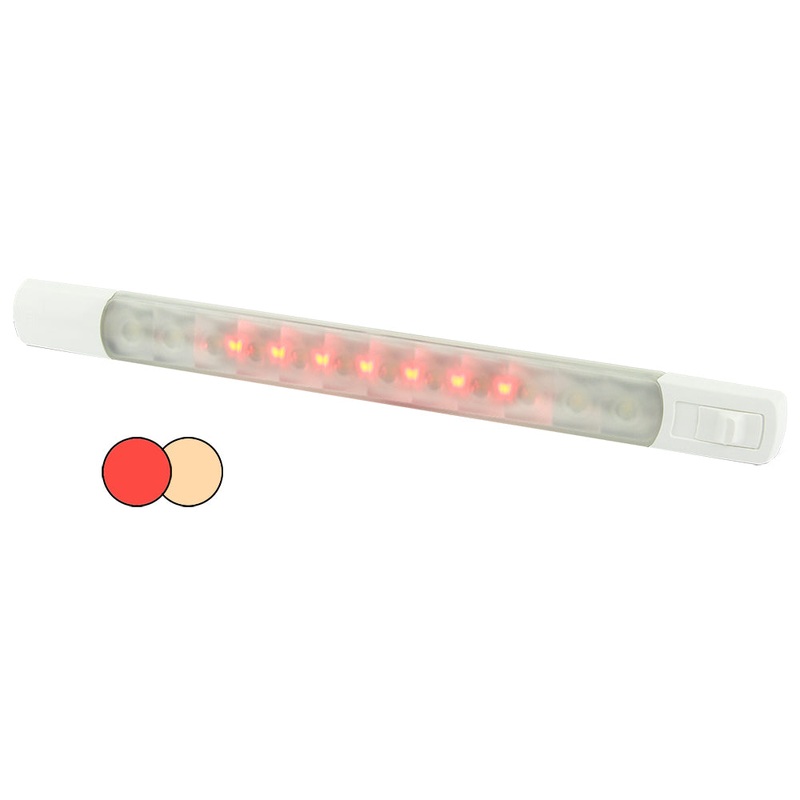 Hella Marine Surface Strip Light w/Switch – Warm White/Red LEDs – 12V [958121101]