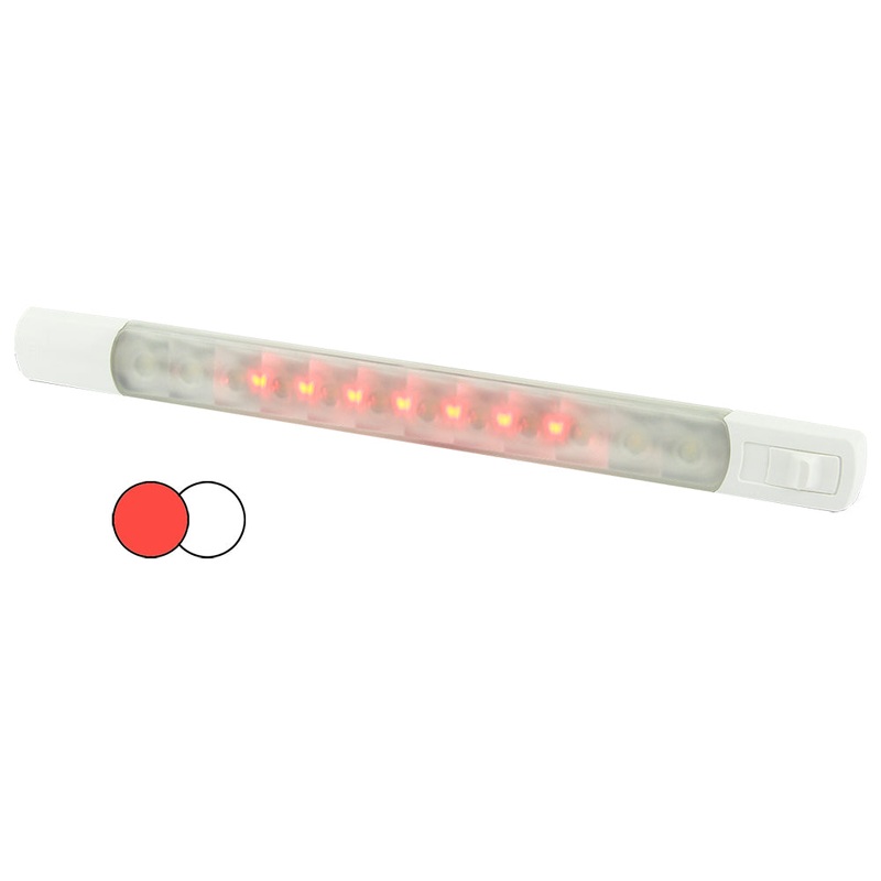 Hella Marine Surface Strip Light w/Switch – White/Red LEDs – 12V [958121001]