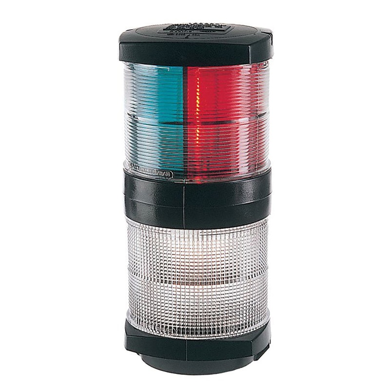 Hella Marine Tri-Color Navigation Light/Anchor Navigation Lamp- Incandescent – 2nm – Black Housing – 12V [002984601]