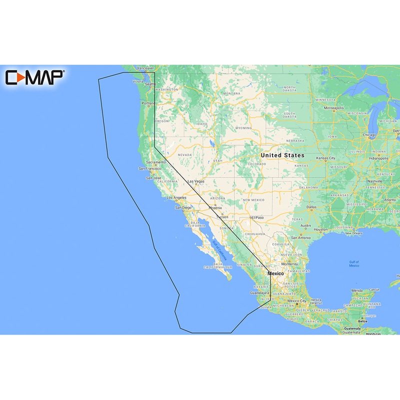 C-MAP M-NA-Y206-MS West Coast  Baja California REVEAL Coastal Chart – Does NOT contain Hawaii [M-NA-Y206-MS]
