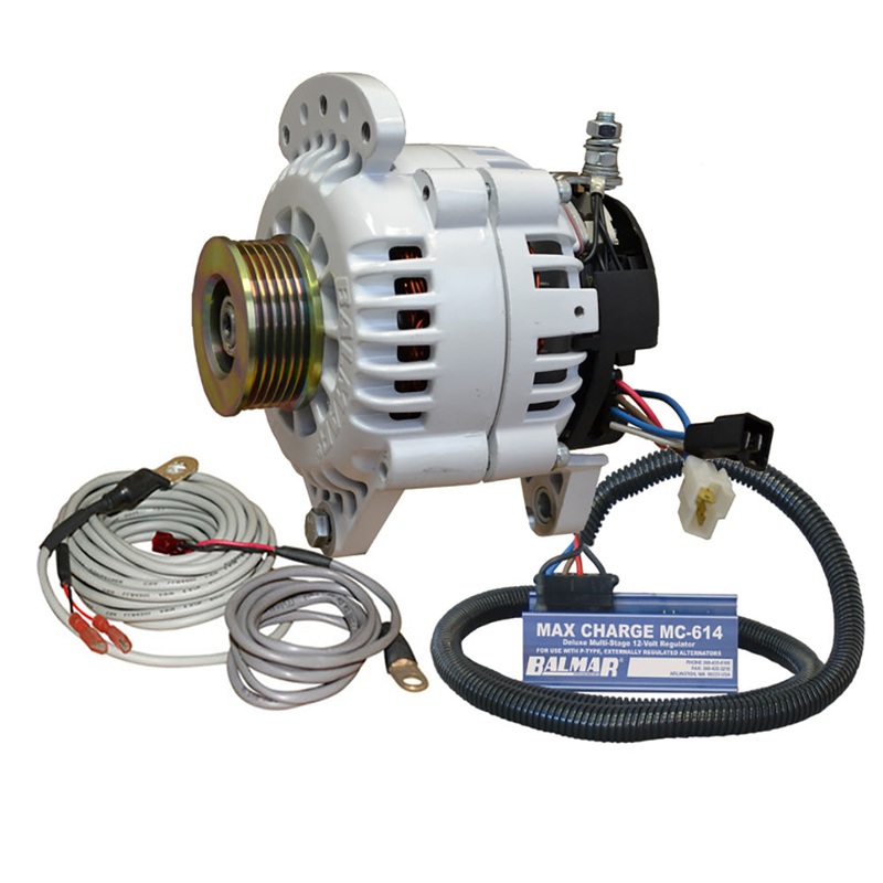Balmar Alternator 100 AMP Kit 12V 3.15 Dual Foot Saddle K6 Pulley Regulator  Temp Sensor [60-YP-MC-100-K6]