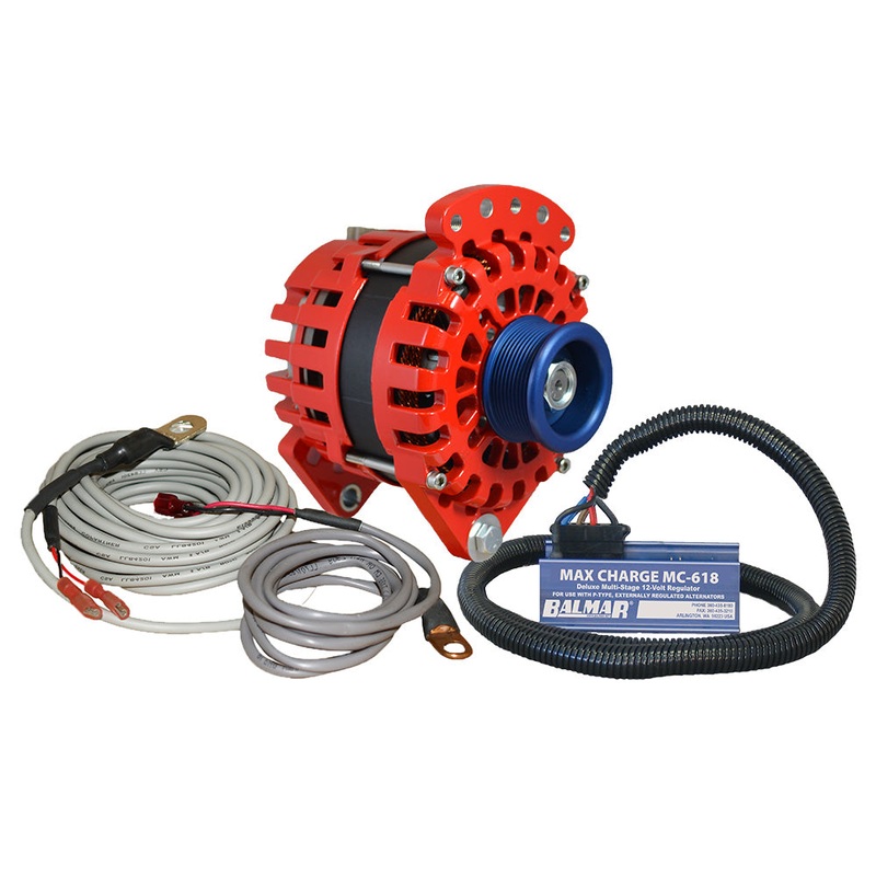 Balmar Alternator 170 AMP Kit 12V 3.15 Dual Foot Saddle J10 Pulley Regulator  Temp Sensor [XT-CR-170-J10-KIT]