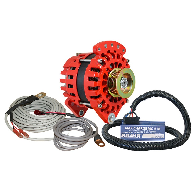 Balmar Alternator 170 AMP Kit 12V 3.15 Dual Foot Saddle K6 Pulley Regulator  Temp Sensor [XT-CR-170-K6-KIT]