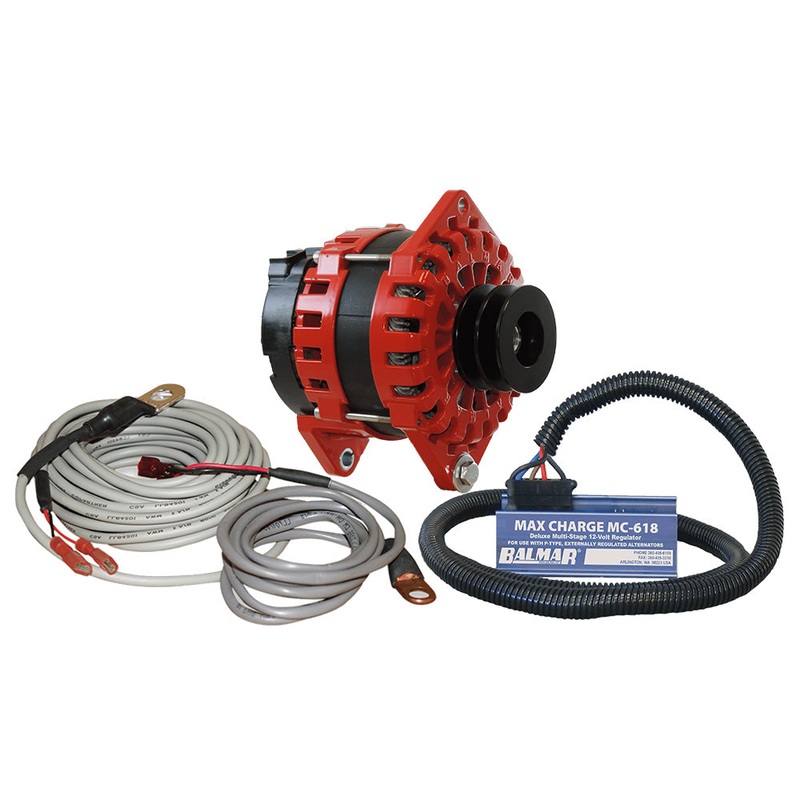 Balmar Alternator 250 AMP Kit 12V 3.15 Dual Foot Saddle Dual Vee Pulley Regulator  Temp Sensor [XT-DF-250-DV-KIT]