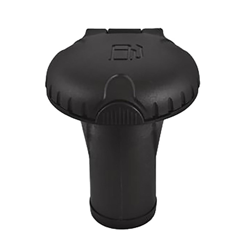 Attwood Deck Fills f/Pressure Relief Systems – Straight Body – Scalloped Black Plastic Cap [99DFPVSB1S]