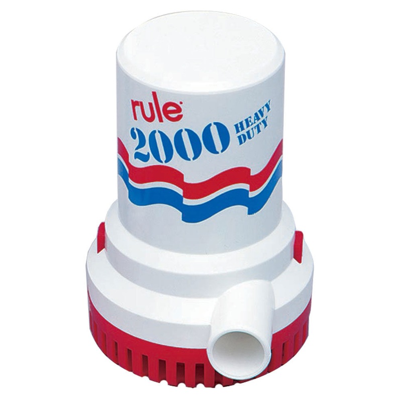 Rule 2000 GPH Non-Automatic Bilge Pump w/6′ Leads [10-6UL]
