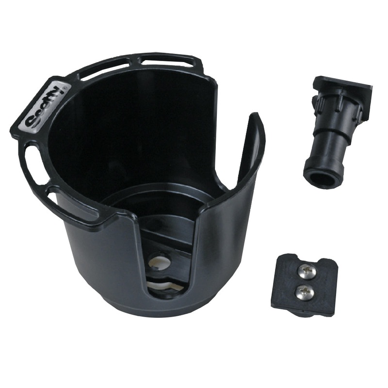 Scotty 311 Drink Holder w/Bulkhead/Gunnel Mount & Rod Holder Post Mount – Black [311-BK]