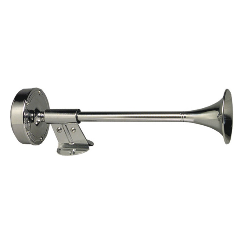 Schmitt Marine Deluxe All-Stainless Shorty Single Trumpet Horn – 12V [10009]