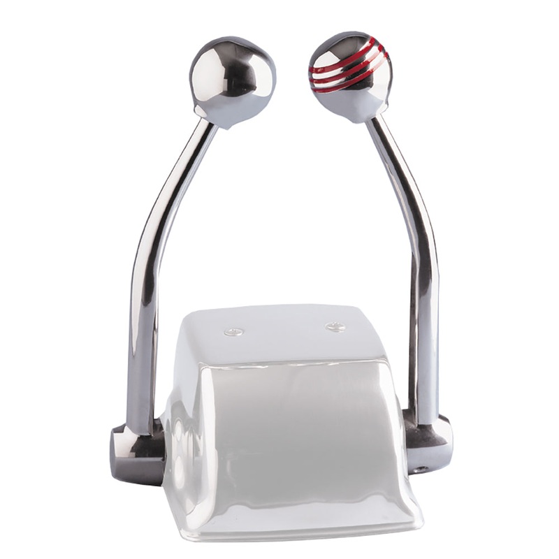 Schmitt Marine Standard Control Arm Set w/Red Throttle Knob  Plain Shift Knob – Includes Arms  Knobs Only [50050]