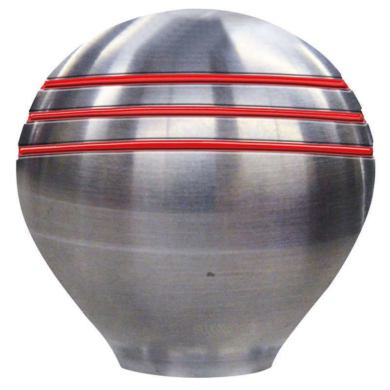 Schmitt Marine Throttle Knob – 1-1/2 – Red Grooves [50020]