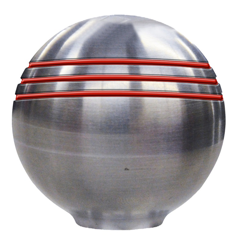 Schmitt Marine Throttle Knob – 1-7/8 – Red Grooves [50044]