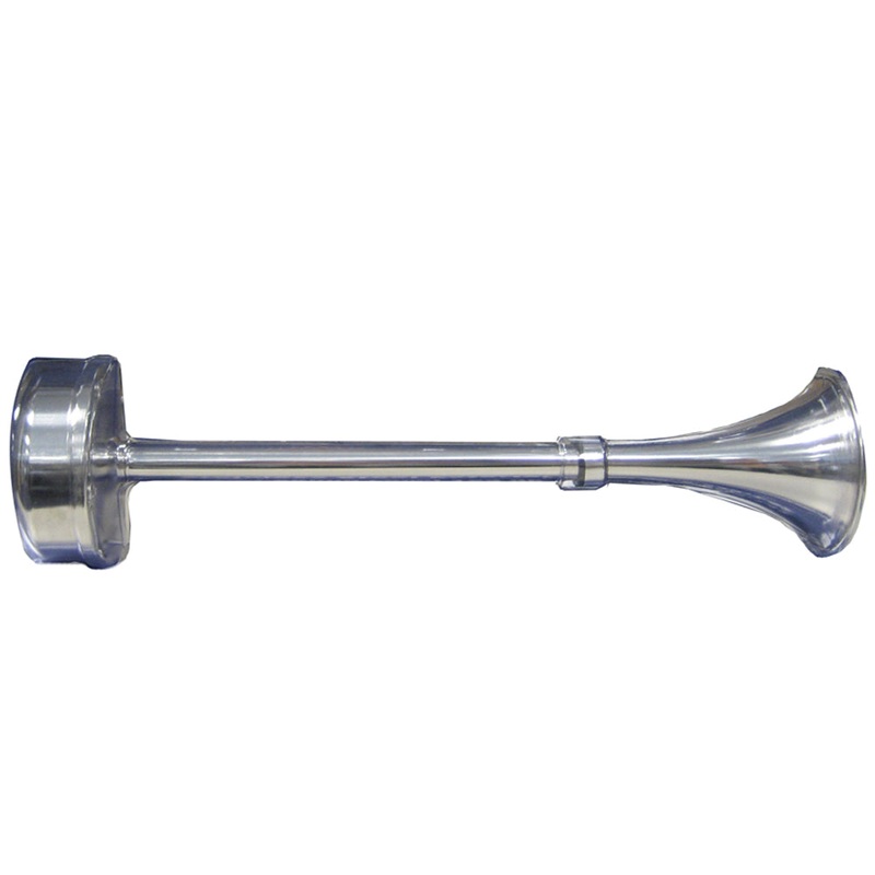 Schmitt Marine Standard Single Trumpet Horn – 12V – Stainless Exterior [10025]