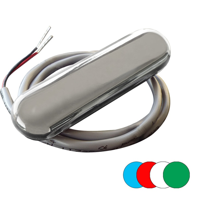 Shadow-Caster Courtesy Light w/2′ Lead Wire – 316 SS Cover – RGB Multi-Color – 4-Pack [SCM-CL-RGB-SS-4PACK]