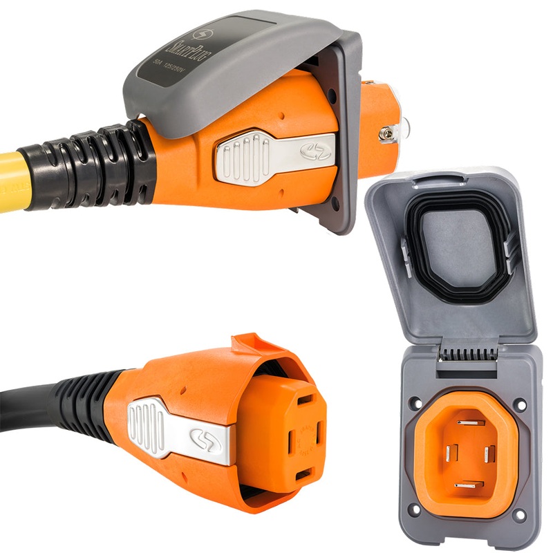 SmartPlug 50 AMP Inlet  Female Cord Connector Combo – Grey [B50ASSYPG]