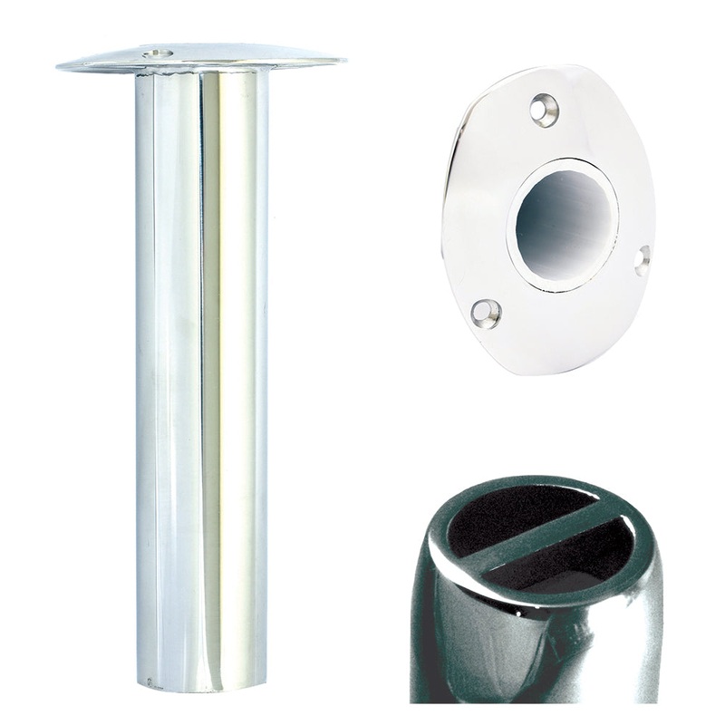 Tigress Oval Head SS Gunnel Mount Rod Holder – 0 Degree – 9 [88527]