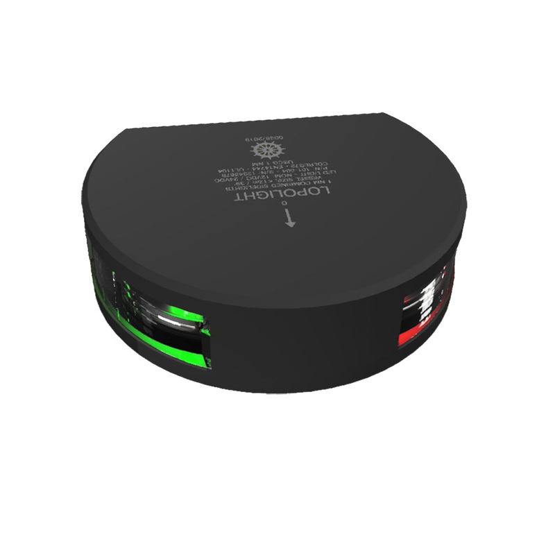 Lopolight Series 101-004 Starboard  Port Side Light – 1NM – Vertical Mount – Green/Red – Black Housing [101-004-B]