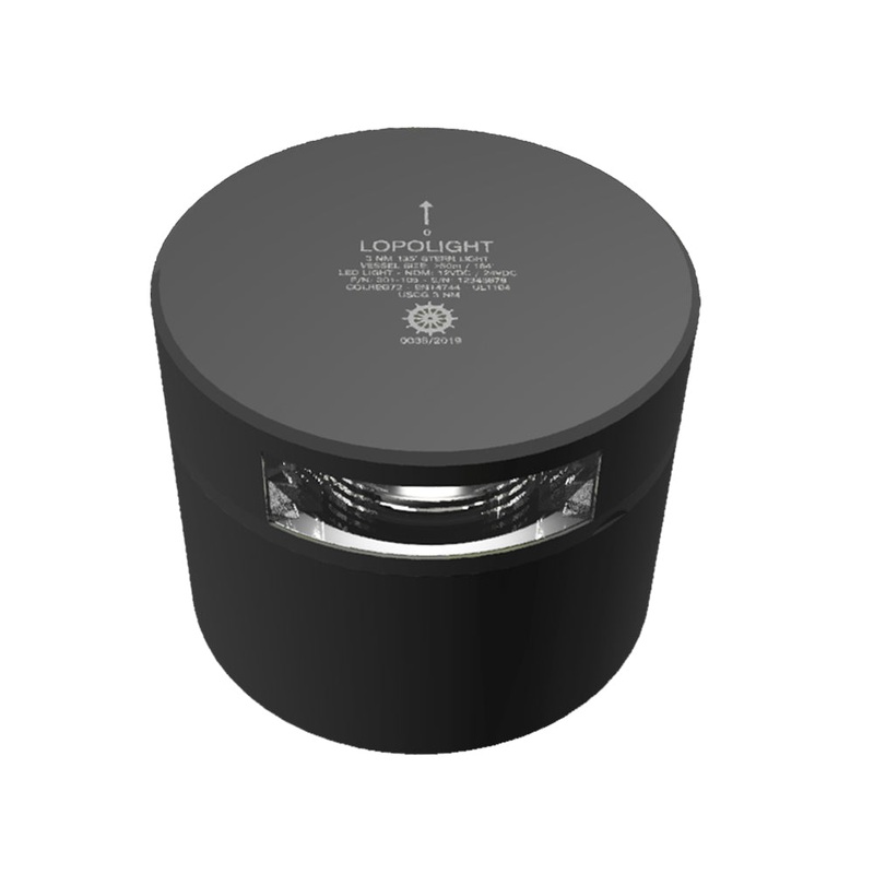 Lopolight Series 301-105 – Stern Light – 3NM – Horizontal Mount – White – Black Housing [301-105-B]