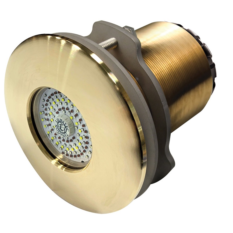 Lumitec SeaBlaze Typhoon Underwater Light – Bronze Thru-Hull LED Light – White/Blue – Flush Mount [101450]