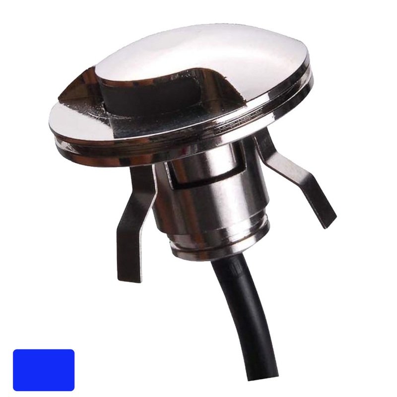 Lunasea 316 Polished Stainless Steel LED Waterproof Courtesy Light – Blue – 12VDC Only [LLB-571B-01-00]