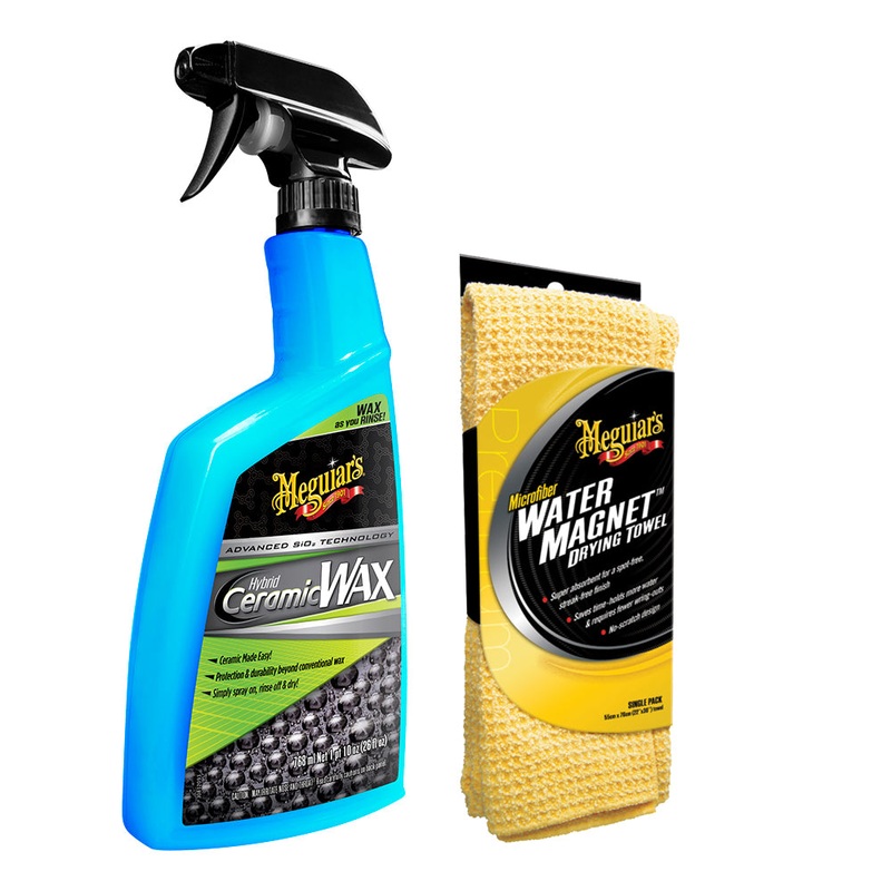Meguiars Hybrid Ceramic Wax w/Water Magnet Microfiber Drying Towel – 22 x 30 [G190526-X2000KIT]