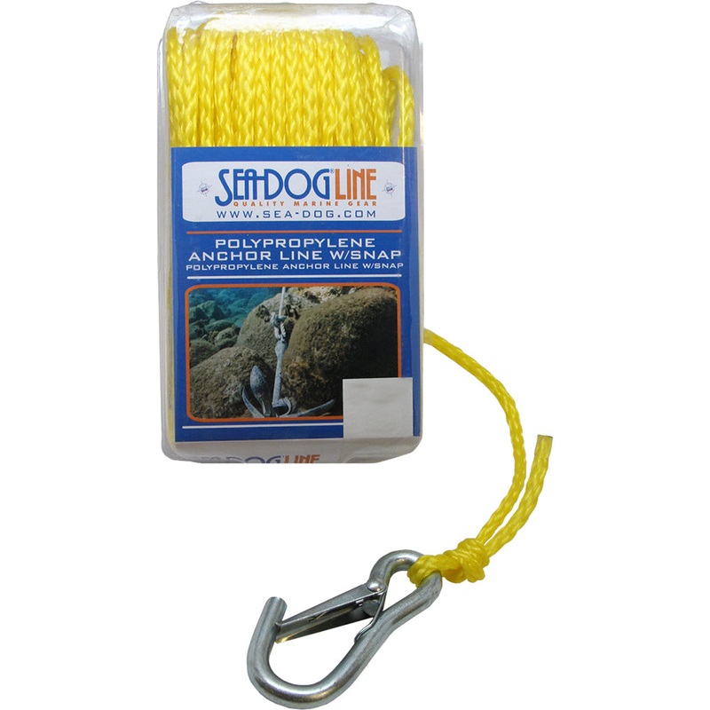 Sea-Dog Poly Pro Anchor Line w/Snap – 1/4 x 50 – Yellow [304206050YW-1]