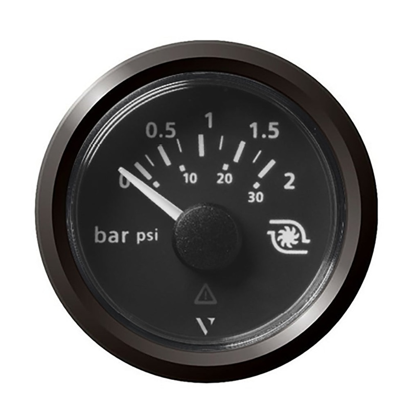 Veratron 52MM (2-1/16) ViewLine Boost Pressure Gauge 2 Bar/30 PSI – Black Dial  Triangular Bezel [A2C59514152]