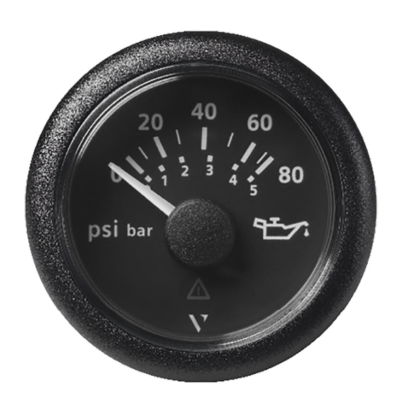Veratron 52MM (2-1/16) ViewLine Oil Pressure Gauge 80 PSI/5 Bar – Black Dial  Round Bezel [A2C59514128]