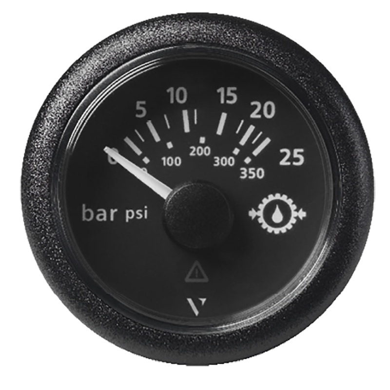 Veratron 52MM (2-1/16) ViewLine Transmission Oil Pressure 25 Bar/350 PSI – Black Dial  Round Bezel [A2C59514136]
