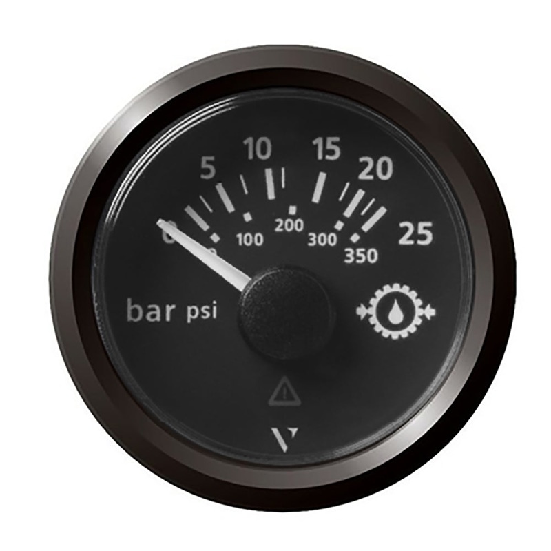 Veratron 52MM (2-1/16) ViewLine Transmission Oil Pressure 25 Bar/350 PSI – Black Dial  Triangular Bezel [A2C59514139]