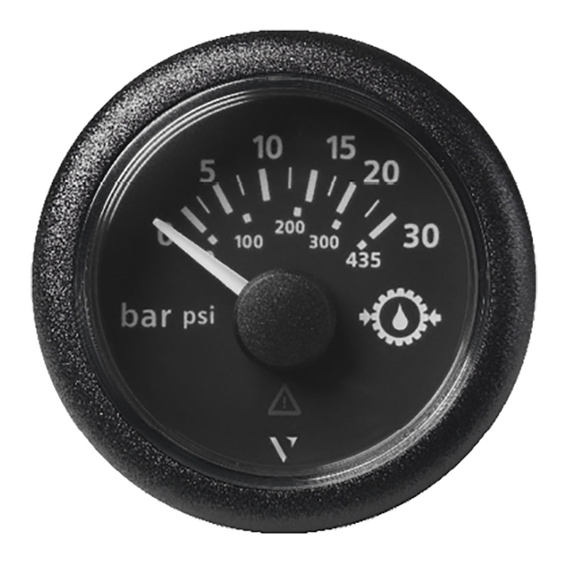 Veratron 52MM (2-1/16) ViewLine Transmission Oil Pressure 30 Bar/435 PSI – Black Dial  Round Bezel [A2C59514141]