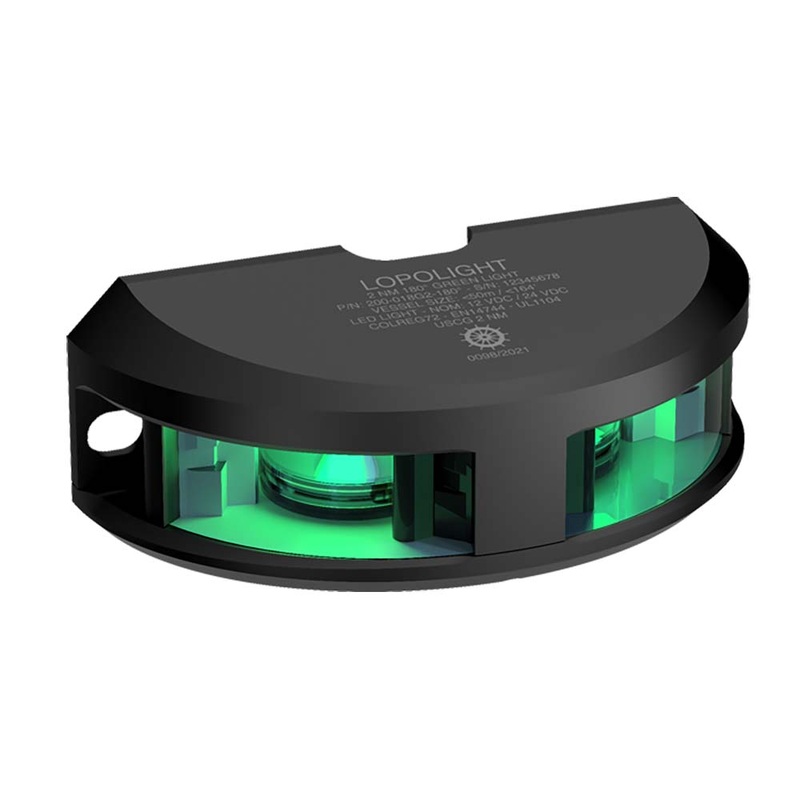 Lopolight Series 200-018 – Navigation Light – 2NM – Vertical Mount – Green – Black Housing [200-018G2-B]